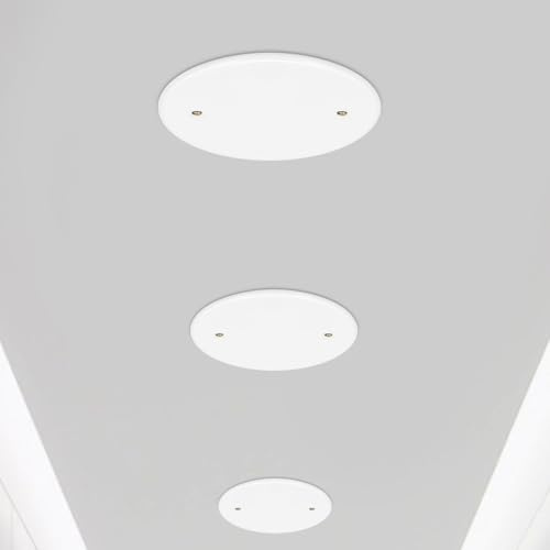 OHPHCALL Placa de Cubierta Redonda para Techo, Tapa Ciega para Orificios en Pared y Techo, Juego de 4 Piezas, Lámina de Plástico Resistente para Cubrir Uniones Eléctricas, Uso