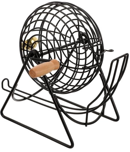 LALADEFIEE Machine à Loterie Portable Bingo Cage en Fil Métallique, de Table Multifonctionnel pour Jeux de Loterie, Accessoire Ludique Compact pour Fêtes et Divertissement