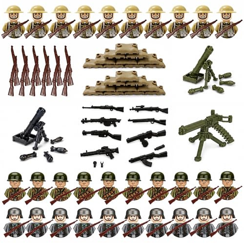 Taechalingo Ensemble d'armes militaires pour figurines, mini figurines de soldats, kit militaire Ww2 pour enfants, jouets d'armes de l'armée chinoise Se, Toy Soldiers Ww2 pour enfants