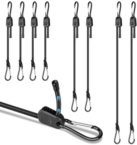 Spanngummi Mit Karabiner Haken 8 Stück, Verstellbar Expander Mit Haken in 3 Längen 30 cm,60cm,120cm, Gummispanner GepäCkspanner zur Befestigung von Tarpaulins, Abdeckplane Fahrrad, Auto, Ladung