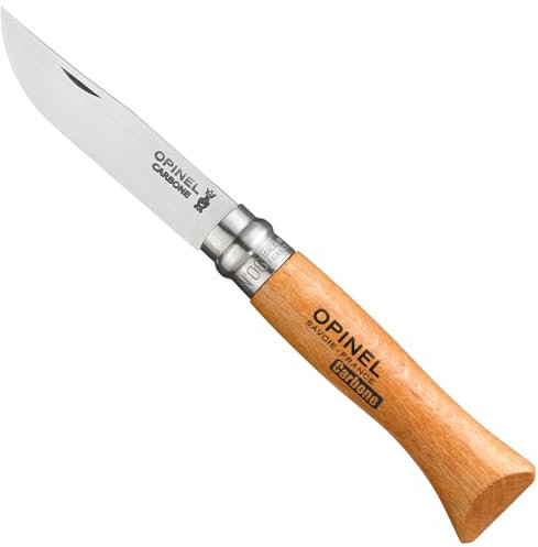 Opinel - N°06 Coltello da Tasca in Blister - Lama di 7 cm in Acciaio Carbonio XC90, Manico in Legno di Faggio, Uso Quotidiano, Anello di Sicurezza Virobloc - Fabbricazione Francese