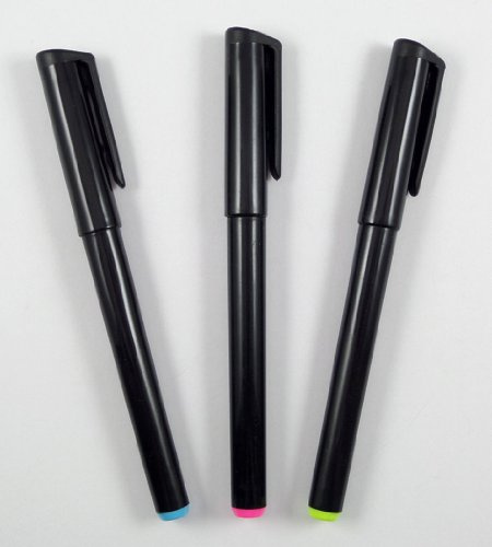 3 pcs Invisible UV Ink Marker Pen Blue Red Yellow Black Light Reactive New