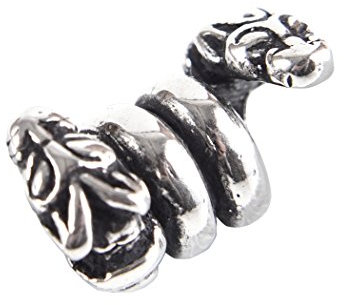 Battle-Merchant Bartperle Wolf/Perle für Dreadlocks aus echtem Silber Wikinger Innendurchmesser 6mm