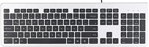 GeneralKeys Mac Tastatur: USB-Voll-Tastatur, Super-Slim mit Scissor-Tasten, Ziffernblock, flach (Computer, mit Kabelanschluss, PC)