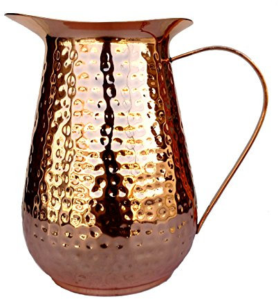 Rastogi Handicrafts Pichet en cuivre martelé à la main au design unique