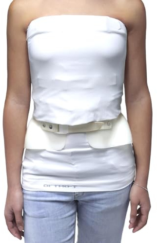 Ortho-T Funda para debajo del Corsé, Prenda Ortopédica Antibacteriana y Transpirable para el Busto o el Corsé, Sin Costuras en las Caderas y los Hombros, Blanca, Talla S