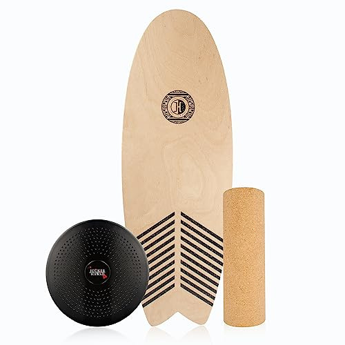 JUCKER HAWAII Balance Boards - Trick & Surf Balanceboard (100% Echtholz) mit extra rutschfester Oberfläche - Find Your Balance