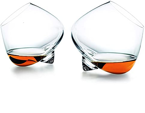 HNGM Vaso de Whisky 2 Piezas Rotating Top Belly Cigar Cigar Glass Liquor XO Cognac Brandy Whisky Whisky Rock Tumbler (Capacity : 250ml, Color : 2 Pcs Glass)
