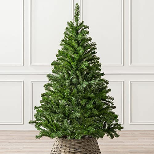 Christow Artificial Christmas Tree 5ft, Aspen Spruce with Light & Dark Green PVC Tips for a Traditional Bushy Look, Pre-Fitted Branches, Slot-Together Poles, Green Stand for Easy Display, 150cm x 91cm