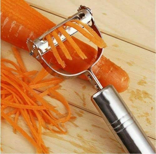 Indigo Soul Potato Peeler Heavy Duty Stainless Steel Silver Y Peeler Cutter Potato Carrot Fruits Vegetable Peeling Kitchen Multifunction Firm Grip, 17 x 7 cm (PELR-5562)