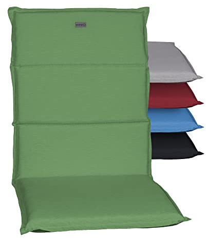 acamp Hochlehner Auflagen Paddy Model G | Made in EU nach Öko-Tex Standard | Lichtechte Gartenstuhlauflagen Hochlehner ohne Ausbleichen | Atmungsaktive Stuhlauflagen Hochlehner in Hell-Grün