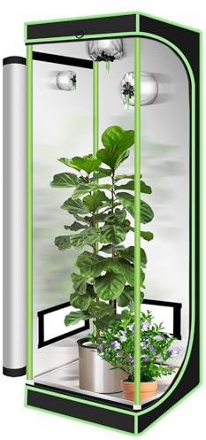 Sonnewelt Growzelt, 600D Oxford 60x60x180 cm Grow Tent, Lichtdicht und Wasserdicht Growschrank, Luftig Gewächshaus Growroom für Homegrowing, Indoor-Anbau