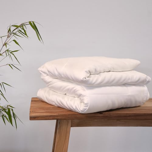 AGA.PIE AGAPIE Bettdecke aus 100% Bambus Lyocell - Creme-Weiß, 135 x 200 cm, nachhaltig, atmungsaktiv, antibakteriell, ganzjährig - Allergiker-Bettdecke