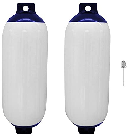 Pvczool Lot de 2 bouées d'ancrage de bateau gonflables en PVC - Protection - Pare-chocs nervurés