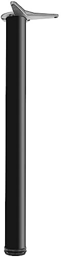 camar Tischfuß verstellbar 700-730mm rund ø 60mm, Metall Tischbein höhenverstellbar, Stahl schwarz lackiert