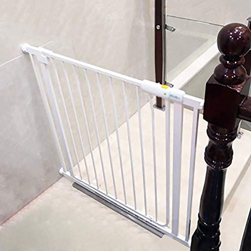 FLYIFE Laufstall Für Haustiere, Sicherheitsgitter Für Den Innenbereich, Extra Breit, Babygitter, Weiß, Passend Für Räume Zwischen 85 cm Und 157 cm Breite, Druckmontierte Treppengeländer Für Haustiertü