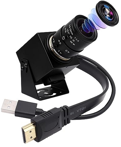 ELP 4K USB HDMI Camera Manual Zoom Webcam - Variable Focus H.264 Telescope USB Security Mini Close-up for Computer - 8mp IMX415 Industrial CCTV (2.8-12mm 4X Zoom Lens)
