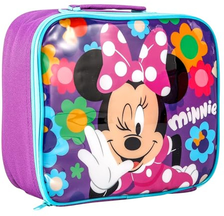 Disney Minnie Mouse Kids Insulated Lunch Bag with Carry Handle - BPA Free | Waterproof Toddler Packed Lunch Box Bag, Perfect Size for Packing Hot or Cold Snacks School & Travel | Back to School Gifts