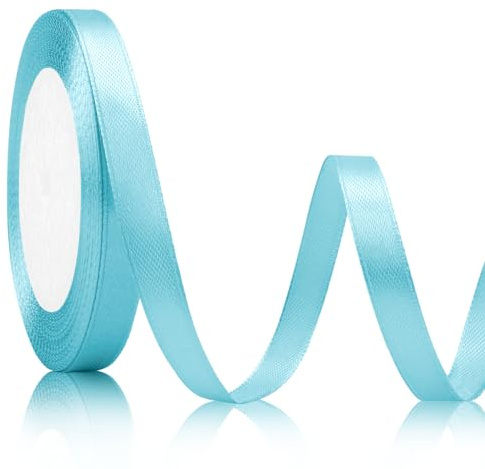 Geschenkband Blau Satinband Hellblau 10mm Breit 23 Meter Schleifenband für Weihnachten Hochzeit Dekoration Stoff Band