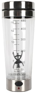 SANWOOD Mixer Shaker Bottle, Electric Vortex Mixer Bottle, 17.5 oz Multifunctional Protein Shaker Cup for Bodybuilding Protein Powder Mixing Shakes and Supplements (Clear)