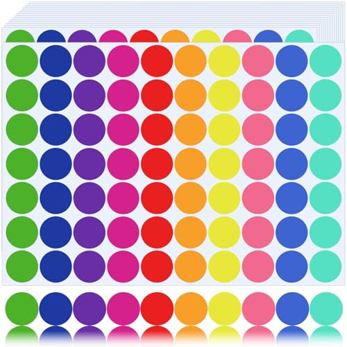 10 Farben 20mm Klebepunkte Bunt 1400 Stück Punkt Aufkleber Markierungspunkte Runde Aufkleber Bunte Klebepunkte Glue Dots Farbige Klebepunkte Etiketten Selbstklebende für Kalender Büro Schule