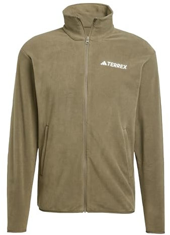 adidas Men's Terrex Multi Essentials Full Zip Fleece Jacket, Olive strata, 3XL