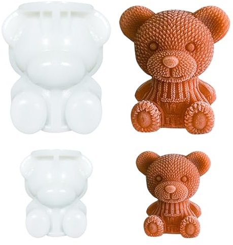 Two Sizes of Bear Ice Cube Molds, Silicone Bear Ice Cube Molds, Ice Ball Mold Suitable for Milk Tea and Coffee, Ice-Tray (2 Size)