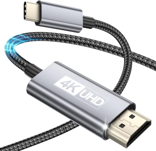 Gulemfy USB C auf HDMI Kabel, Type C auf HDMI Ultra High Speed Kabel 4K UHD Kabel (Thunderbolt 4/3 kompatibel) Kompatibel mit MacBook Pro/Air, Galaxy S23/S22/S21, Note 20, Surface Pro (3M)