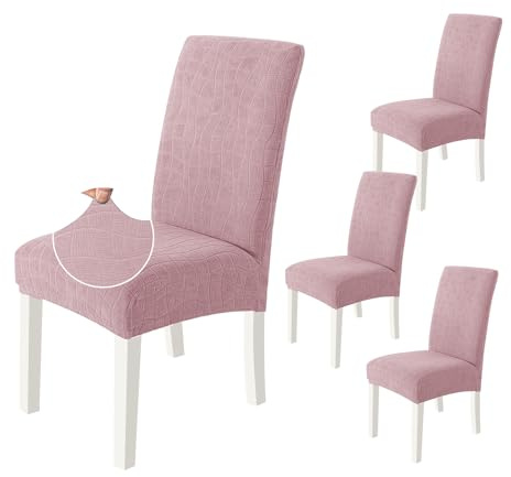 Ystyle Stretch Stuhlhussen 4er Set, Stuhlbezug Elastischer, Hussen Für Stühle Abnehmbarer, Stuhlbezüge Chair Cover Langlebig Universal, Für Bankett Deko Und Hochzeit Partys, Rosa