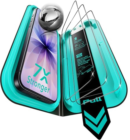 ESR 3 Stück für iPhone 17/16 Pro für Panzerglas, Classic | One-Pull Schnellinstallation, 2X Stoßschutz, 9H gehärtetes Glas, Vollflächig Displayschutzfolie, UltraFit-Ablage, Blasenfrei