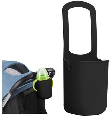 HHONGDU Car Seat Cup Holder, Baby Stroller Cup Holer Wheelchair Cup Holder, Child Cup Holders Suitable for Baby Carriages, Wheelchair, Walker, Scooter, 1 Pack (Black)