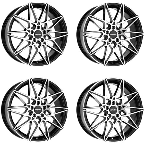 4x Carmani Felgen Alufelgen 18 Knut 8,0x18 ET25 5x112 black polish kompatibel mit VW Arteon Passat Phaeton Scirocco Sharan Tiguan