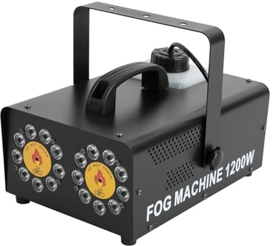 1200W Nebelmaschine Rauchmaschine mit Fernbedienung und 1L Tank Dual Nozzle Smoke Machines Nebel Maschine für DJ Disco Party, Hochzeit, Halloween, Weihnachten 10000CFM