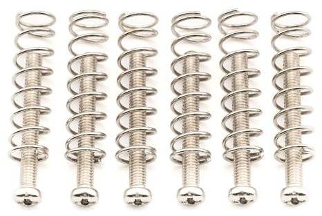 Musiclily Pro M3x25mm Humbucker Schrauben Stahlfedern Set Nickel 6er Set | für Import E-Gitarre