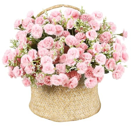 BRYUBR 4 Bündel Pink künstliche Hyazinthenblüten: Lichtbeständige & realistische Rosenkünstblüten-Sträuße - Seidenblumen Dekoration für Hochzeit, Garten, Büro, Zuhause, Party, Outdoor