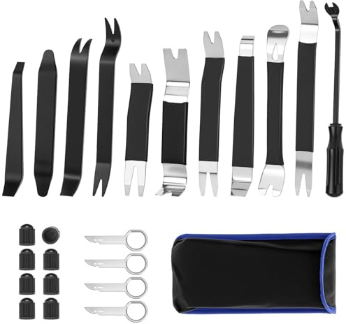 QWORK® 24 pièces Outil demontage Garniture Voiture, Outil de Levier de Garniture intérieure, Outil de dépose du Panneau d'autoradio