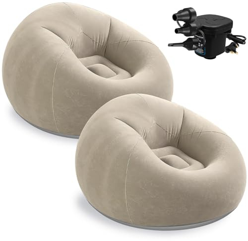 OJMHD 2 Pcs Inflatable Bean Bag Chairs for Camping, Adults’s Blow up Chair
