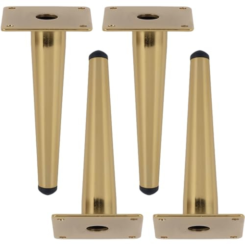SZLXJMFL Tischfüße Konisch, 4 Stück Tischfüsse Ersatz Tischbeine Gold Möbelfüsse Kaltgewalztem Stahl | Eloxierte Oberfläche Möbelfüße Höhe: 10-72cm Sockelfüße Stützfüße 30cm/11.8