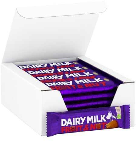 Dairy Milk Chocolate Bars Bulk Buy for Party Bag Filler, Halloween Trick or Treat, Christmas Stocking Stuffer, Kids Birthday Favor (12 Packs, Fruit&Nut)