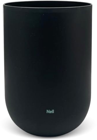 Nell Papierkorb 10L | Schwarz | Moderner Mülleimer ohne Deckel | Minimalistisches & elegantes Design | ideal fürs Büro, Badezimmer & Wohnzimmer