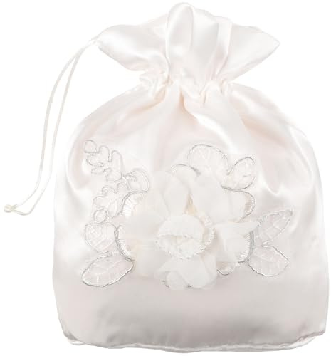 Ciieeo Borsa da Sposa Coulisse in Raso e Pizzo Floreale Sacchetto Porta Caramelle per Matrimoni Borsa Decorativa per Bomboniere e Damigelle Accessorio per Festa Nuziale