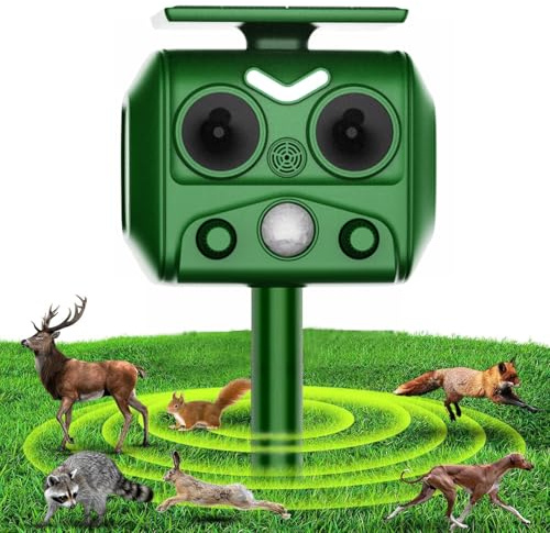 Repelente para Gatos, Ahuyentadores de Gatos Exterior Multifuncionales, bolardos para Palomas, 2025 Nuevo ultrasonido Solar Repelente para Palomas, pájaros, Perros, Ratones, Zorros