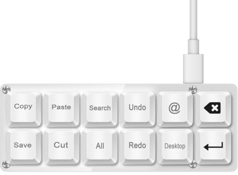 SAYODEVICE Kopieren und Einfügen Mini-Tastenkombination für Büro, Arbeit, Makro-Tastatur, OSU, Rhythmus-Spiele, Tastatur, Gaming, USB-Tastatur, Hot-Swap-fähig, mechanische Tastatur (Weiß, 12 Tasten)
