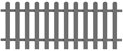 Ordellia WPC - Valla de listones gris 200 x 80 cm, 12 listones de 9 cm de distancia para valla de jardín, protección visual, protección contra el viento, montaje en terraza, balcón