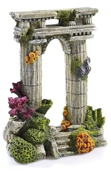 CLASSIC Polyresin Twin Column Ruin Aqaurium Ornament 22cm