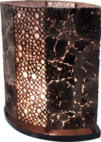 Tischlampe aus Lavastein, Modell Nelius Stein, 40 cm (41x30x16 cm) | Handgemachte Tischleuchte, einzigartiges Design, ideal für dekorative Beleuchtung, passend zur Stehleuchte Lava.