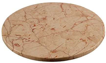 Yuchengstone Rund serveringsplatta av marmor Ø 22 cm (rosa)