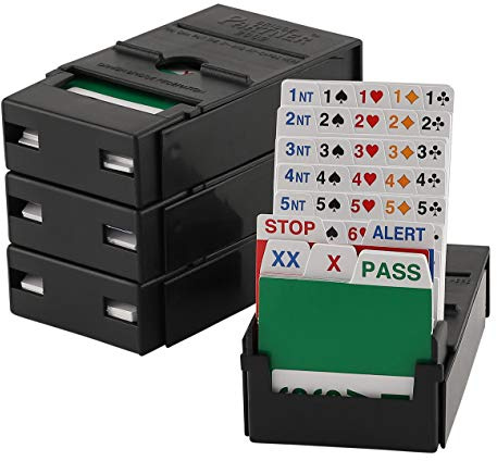 Bridge Partner Boîtes à enchères - Petite édition de Poche Bidding Box - Les enchères au Bridge Ensemble de 4 (Noire)