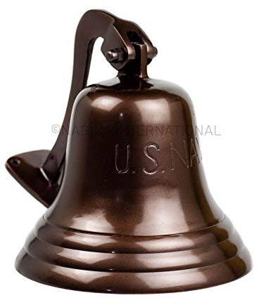U.S Navy Engraved Aluminum Antique Polished Metal Nautical Bell | Premium Ship's Decor | Navy Gift | Nagina International