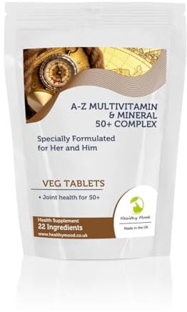 50+ Plus A-Z Multivitamins & Minerals 23 Micronutrients Complex x90 Veg Tablets Health Food Supplements 22 Vitamins Ingredients Optimal Health & Wellness